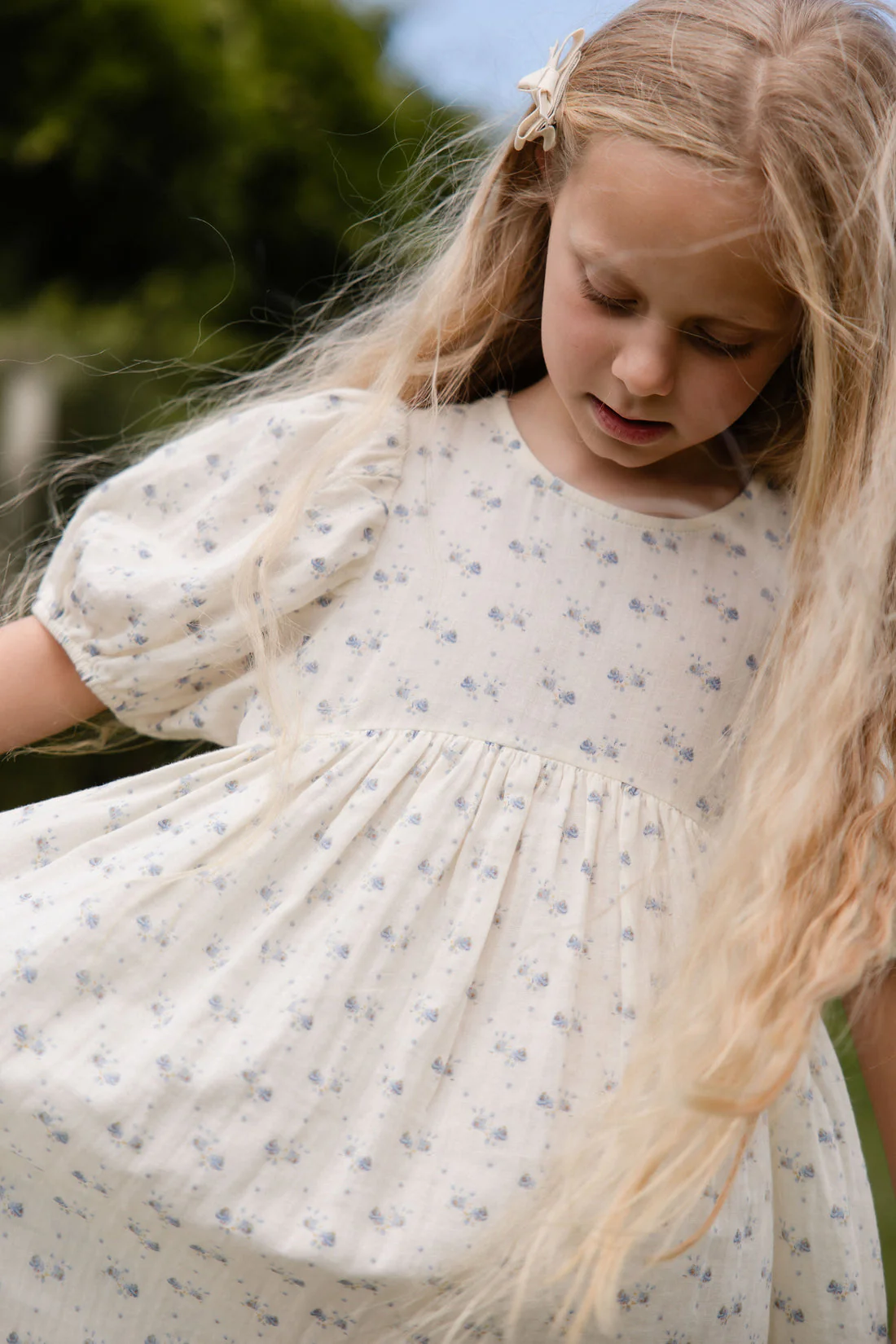 Organic Cotton Muslin Frannie Dress-Molly Blue by Jamie Kay - Image 9