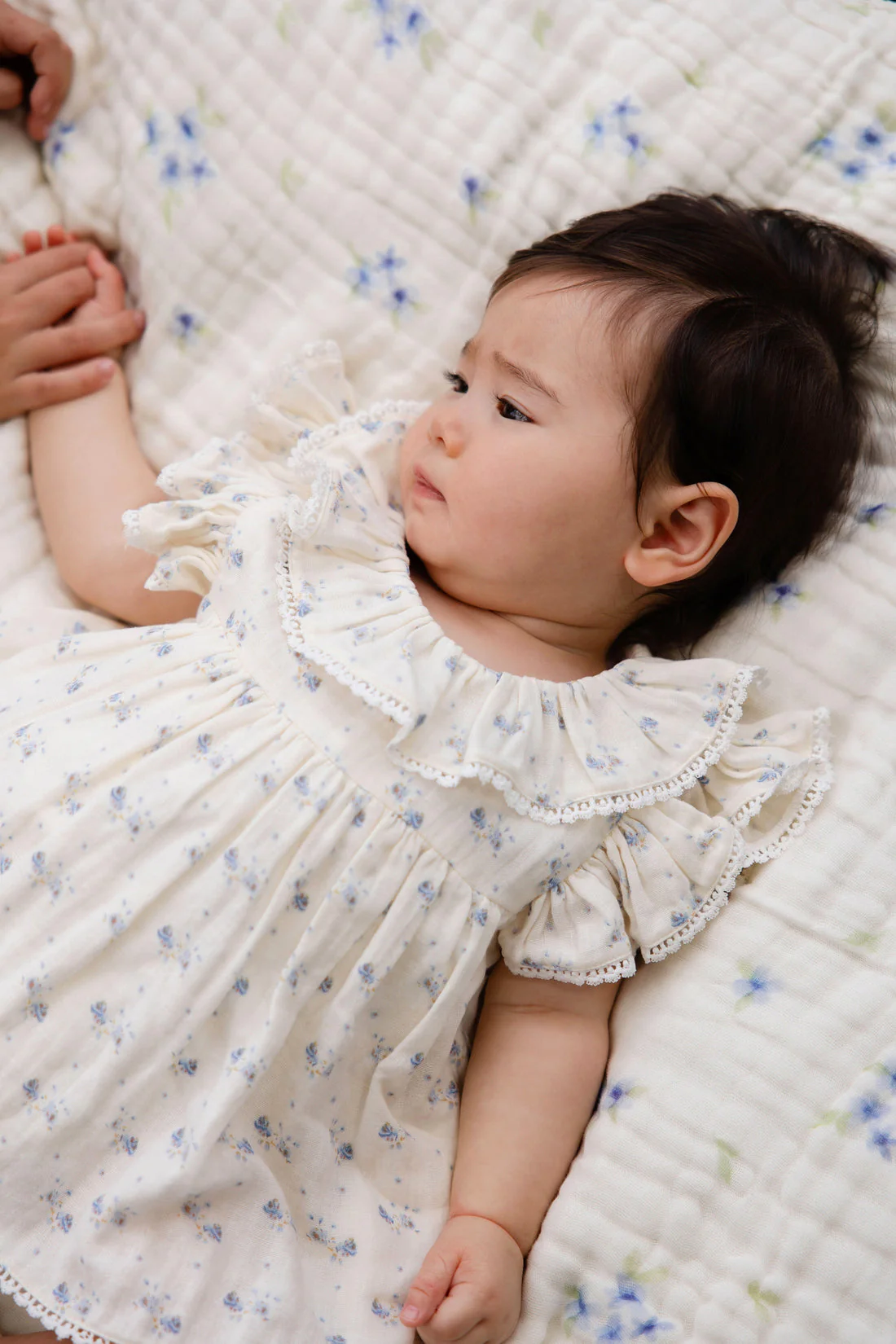Organic Cotton Muslin Frannie Playsuit-Molly Blue by Jamie Kay - Image 5