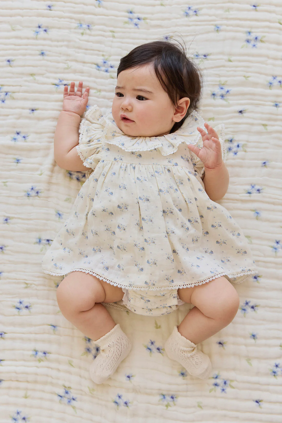 Organic Cotton Muslin Frannie Playsuit-Molly Blue by Jamie Kay - Image 6