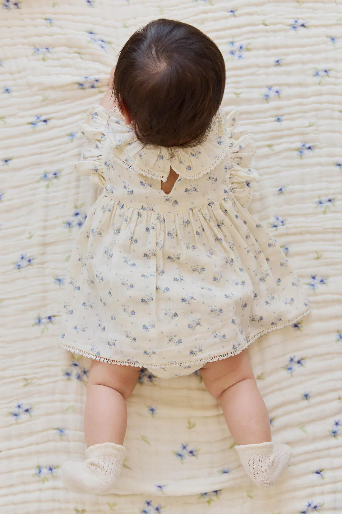 Organic Cotton Muslin Frannie Playsuit-Molly Blue by Jamie Kay - Image 7