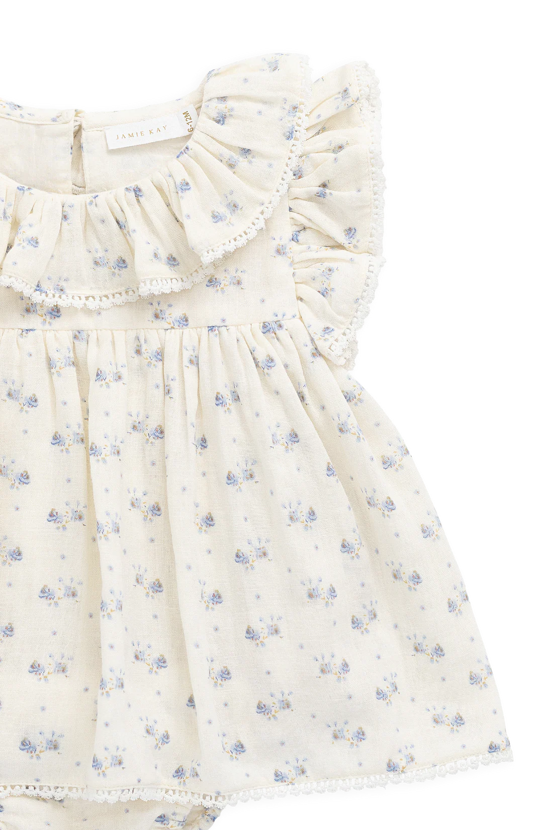 Organic Cotton Muslin Frannie Playsuit-Molly Blue by Jamie Kay - Image 8