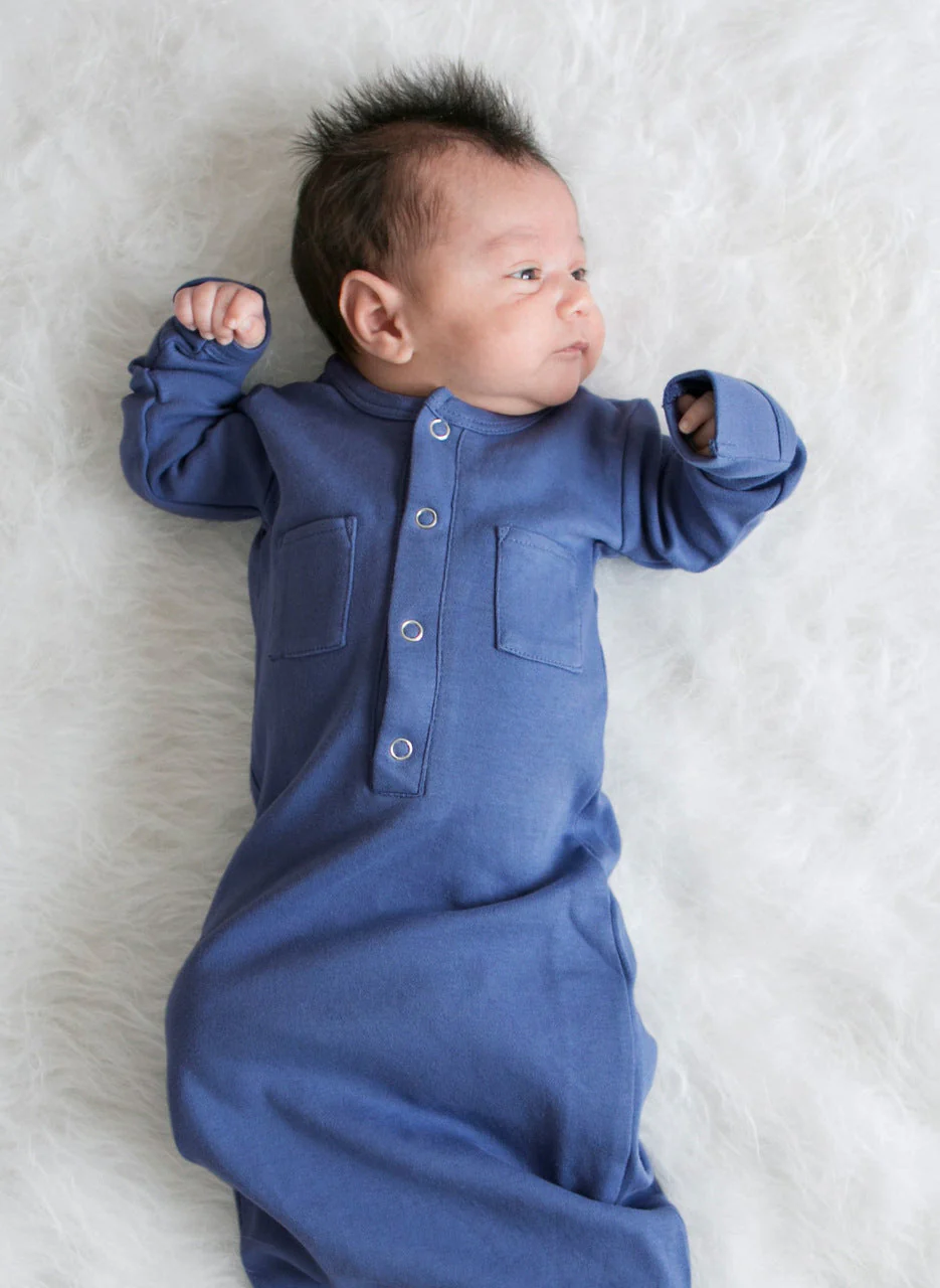 Organic Gown - Slate by Loved Baby - Image 2