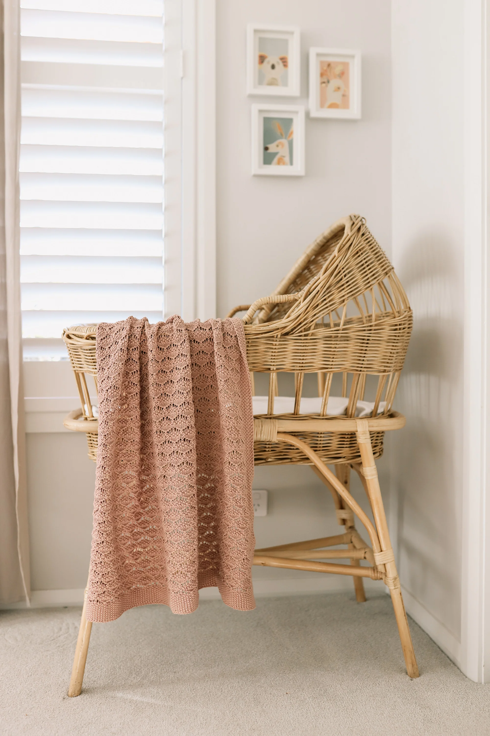 Organic Heritage Knit Baby Blanket - Blossom by Alimrose - Image 3