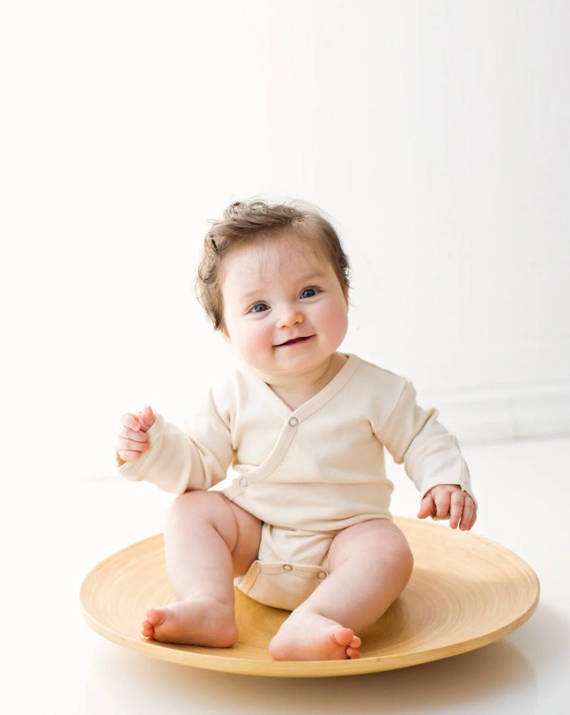 Organic Kimono Bodysuit - Buttercream by Loved Baby - Image 2