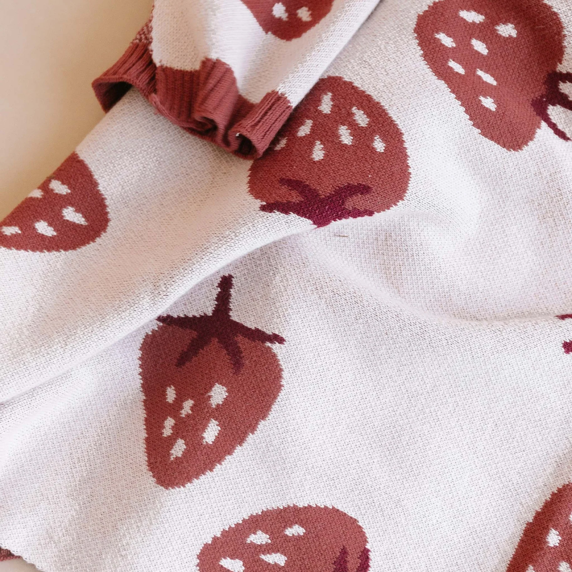 Organic Cotton Blanket - Strawberry by The Blueberry Hill - Image 2