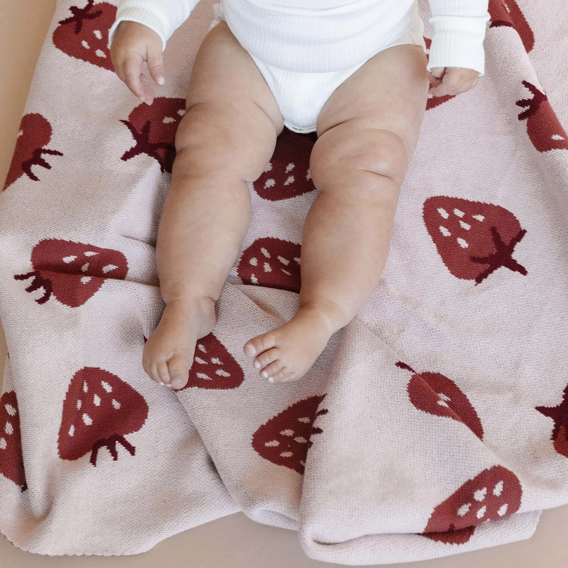 Organic Cotton Blanket - Strawberry by The Blueberry Hill - Image 3
