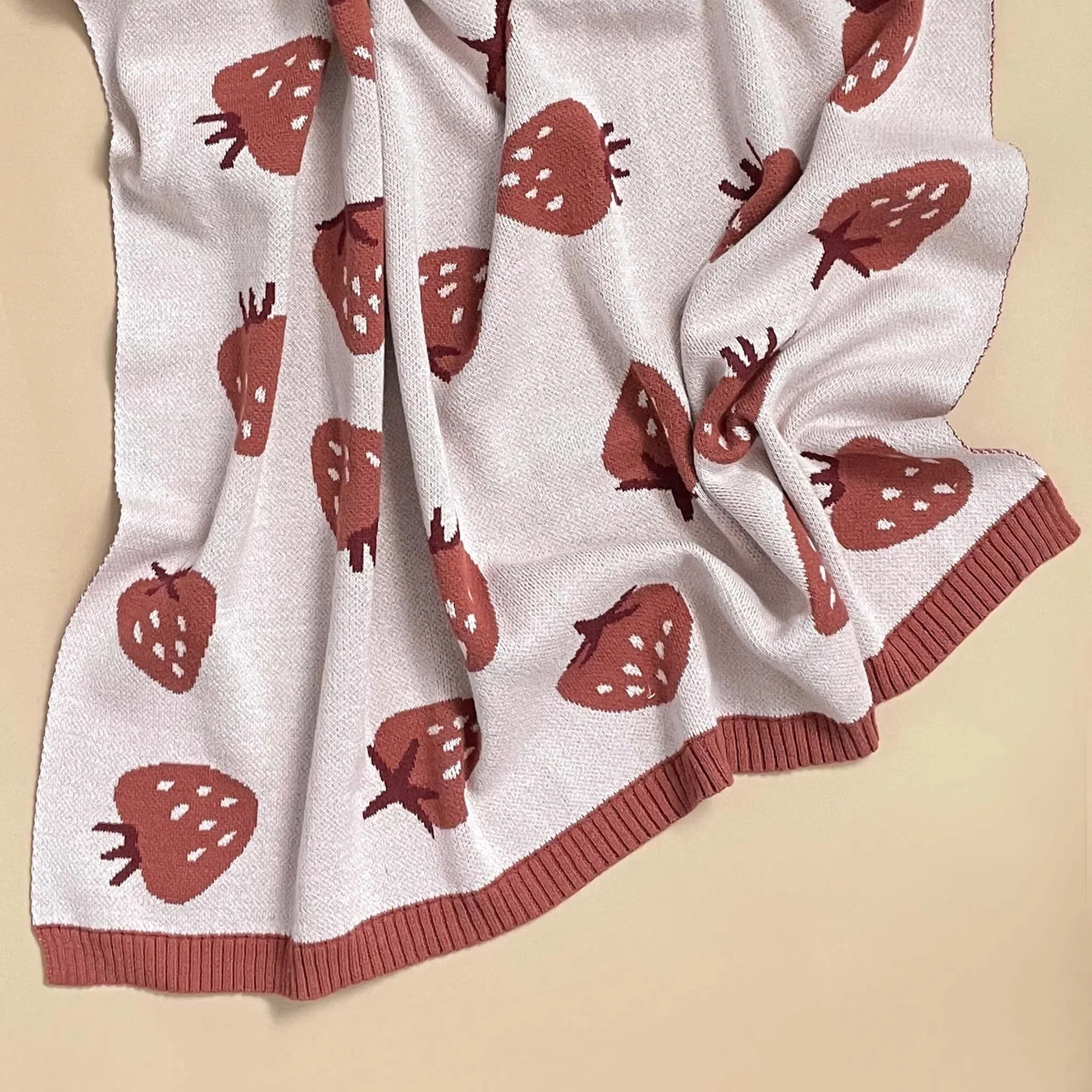 Organic Cotton Blanket - Strawberry by The Blueberry Hill - Image 4