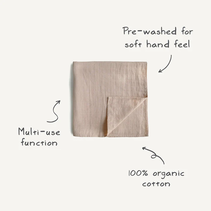 Organic Muslin Swaddle - Bows by Mushie & Co - Image 5
