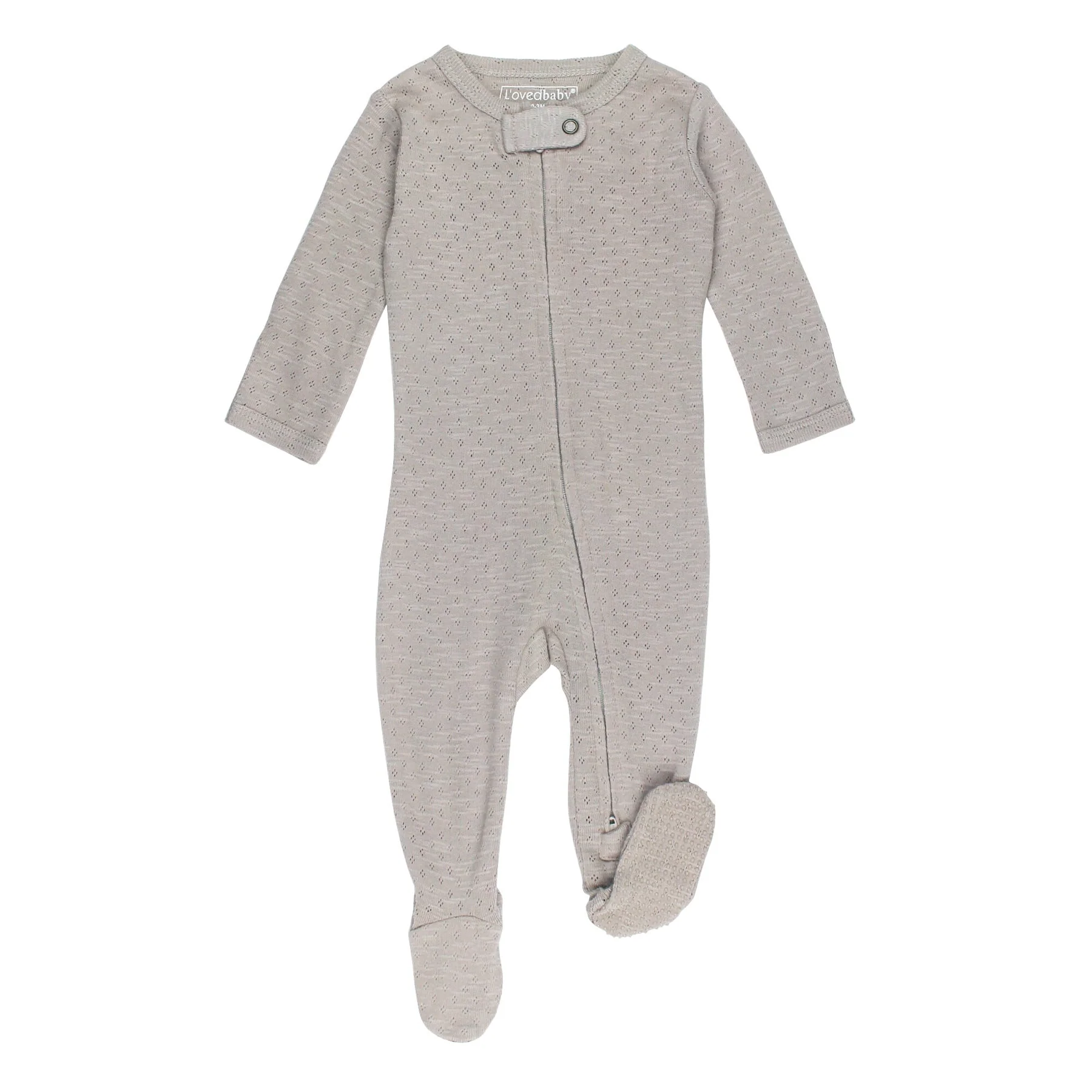 Organic Pointelle 2-Way Zipper Footie - Cloud by Loved Baby