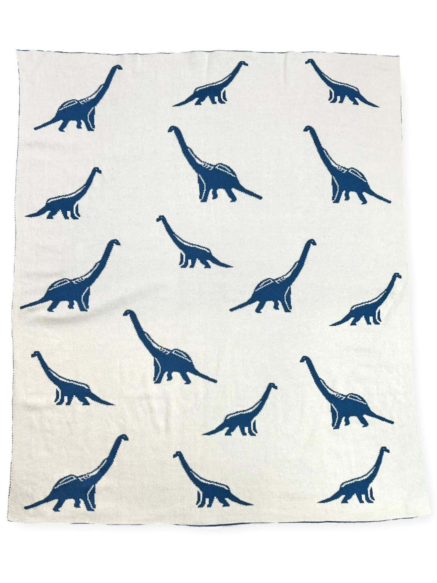 Organic Reversible Jacquard Sweater Knit Blanket - Dinosaur by Viverano Organics - Image 3
