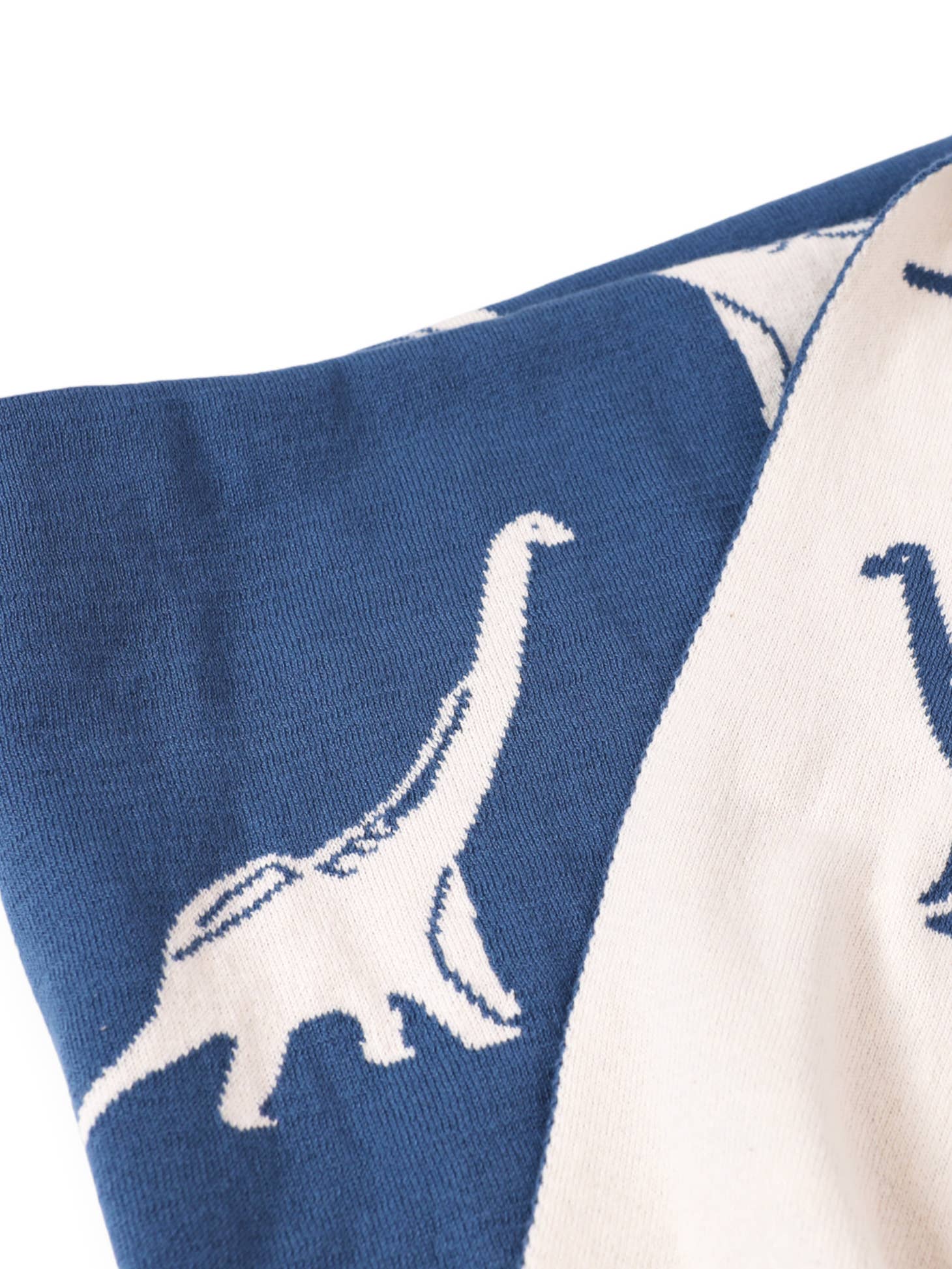 Organic Reversible Jacquard Sweater Knit Blanket - Dinosaur by Viverano Organics - Image 4