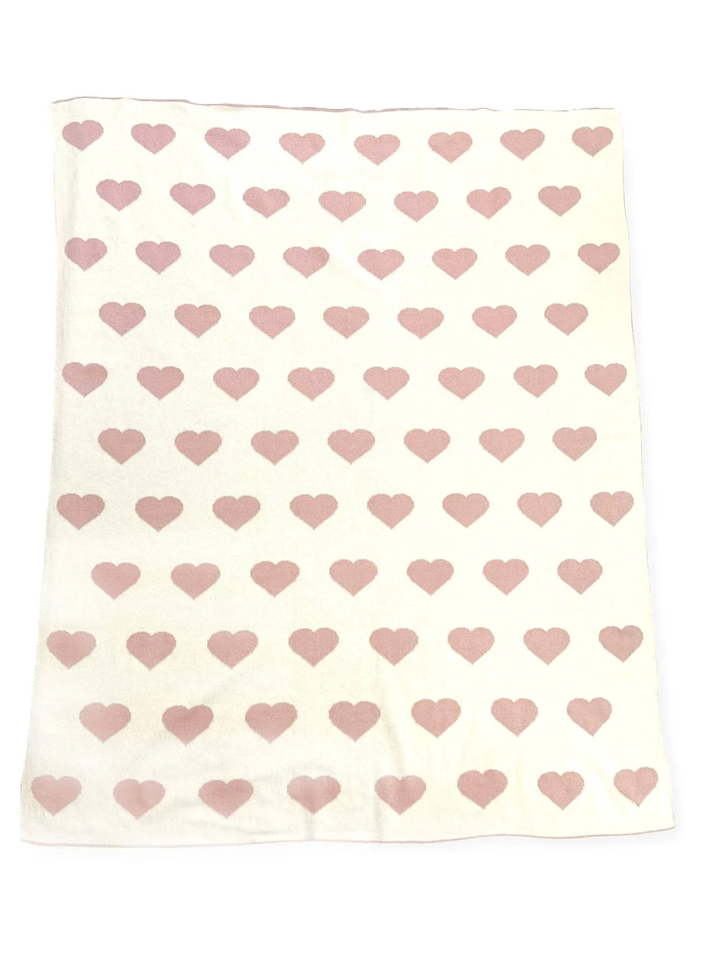Organic Reversible Jacquard Sweater Knit Blanket - Hearts by Viverano Organics - Image 5