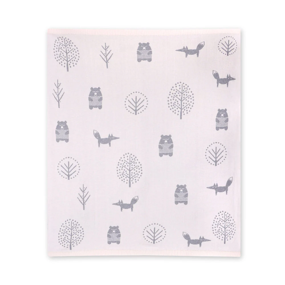 Organic Reversible Jacquard Sweater Knit Blanket - Into The Woods by Viverano Organics - Image 2