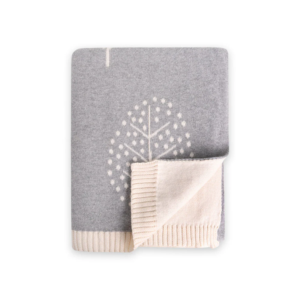 Organic Reversible Jacquard Sweater Knit Blanket - Into The Woods by Viverano Organics - Image 3