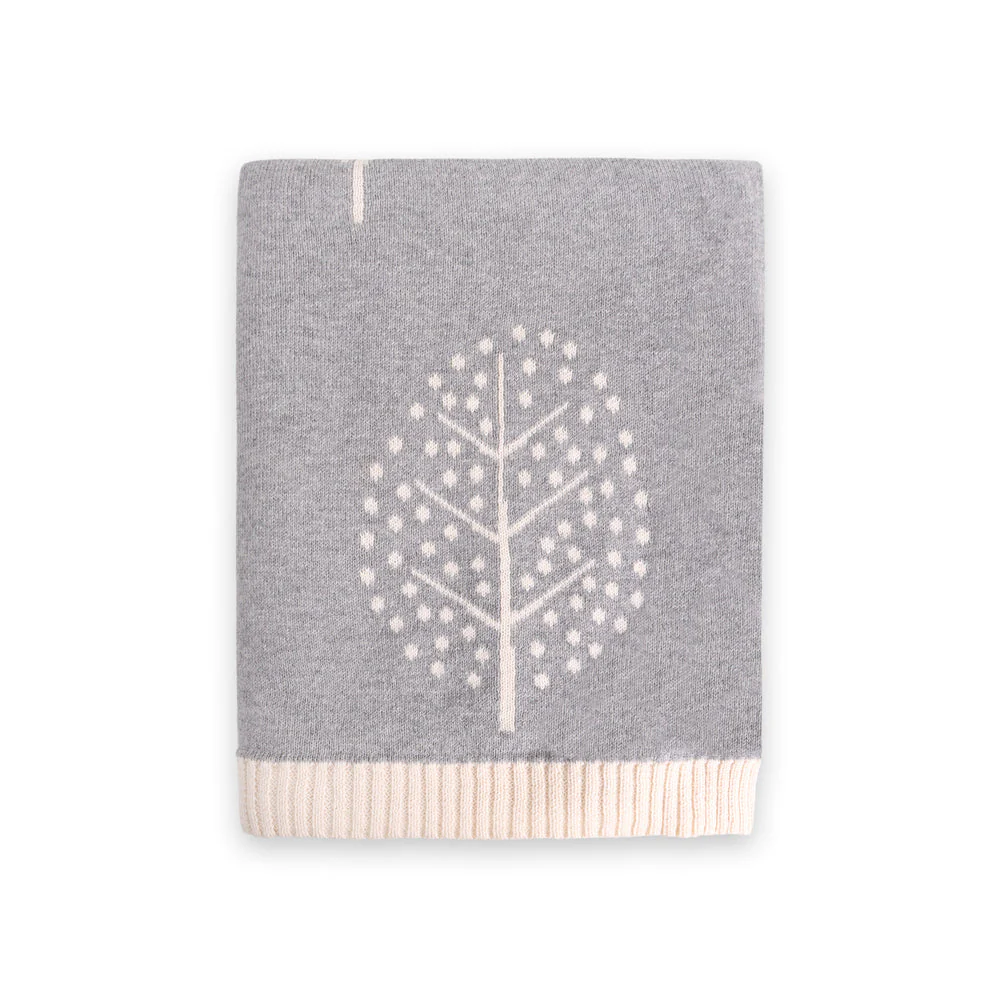 Organic Reversible Jacquard Sweater Knit Blanket - Into The Woods by Viverano Organics - Image 4