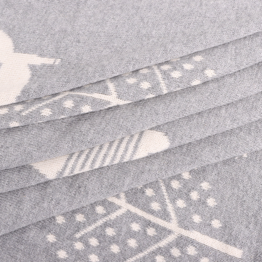 Organic Reversible Jacquard Sweater Knit Blanket - Into The Woods by Viverano Organics - Image 7