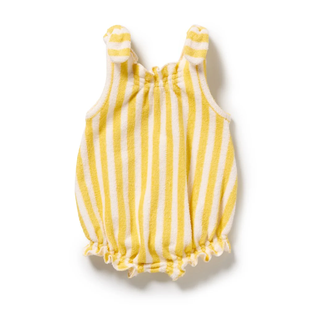 Organic Terry Tie Playsuit - Honey Wave by Wilson & Frenchy - Image 3
