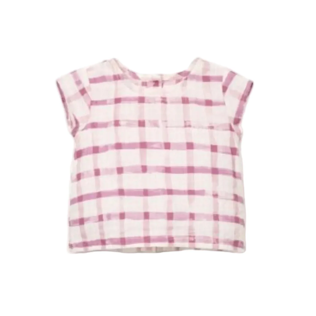 Organic Woven Tunic - Fuchsia Check by Play Up