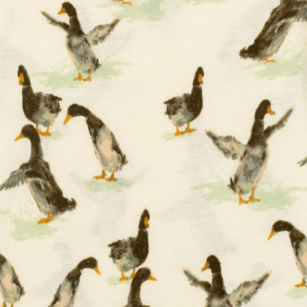 Organic Zipper Footed Romper - Duck by Milkbarn - Image 2