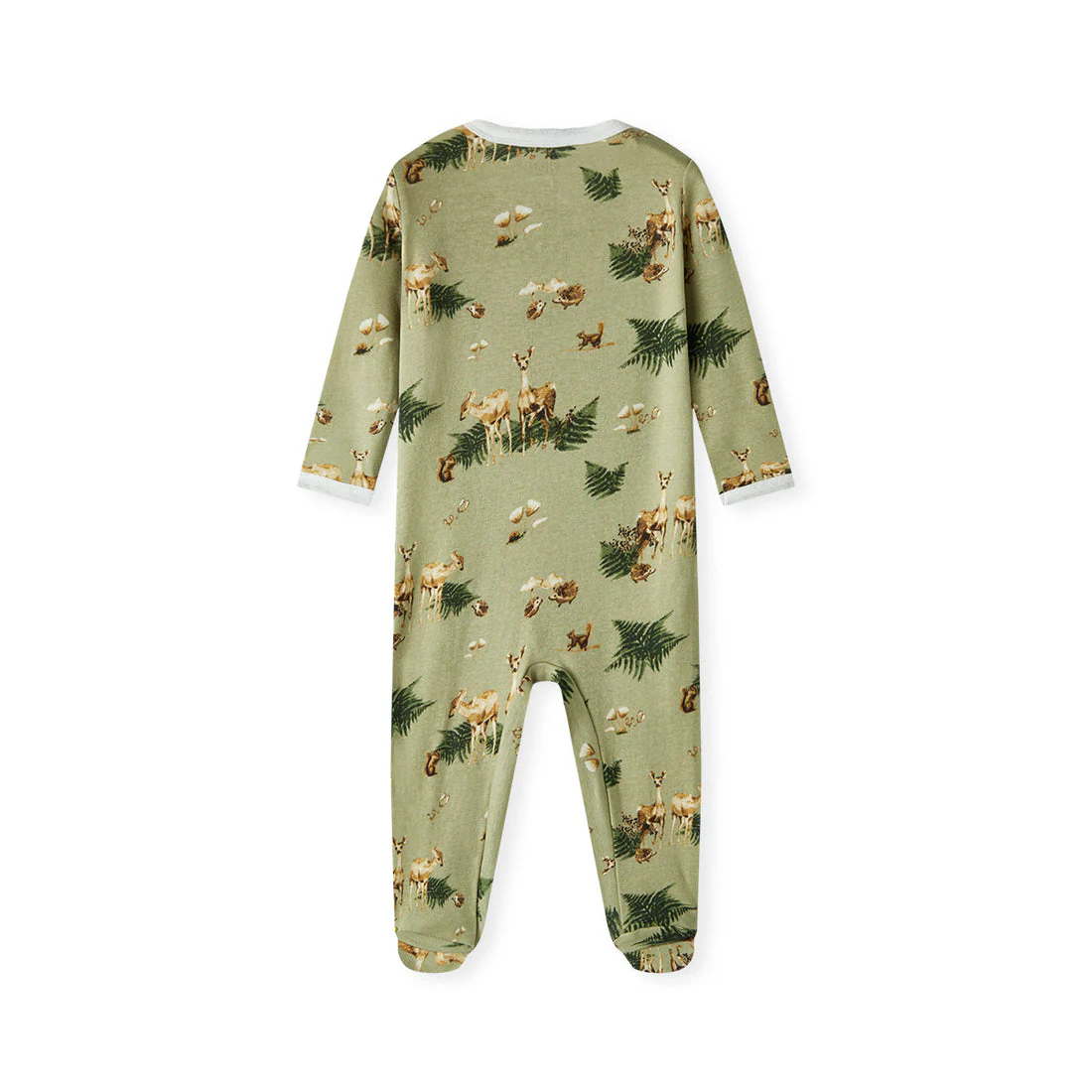 Organic Zipper Footed Romper - Forest Party by Milkbarn - Image 2