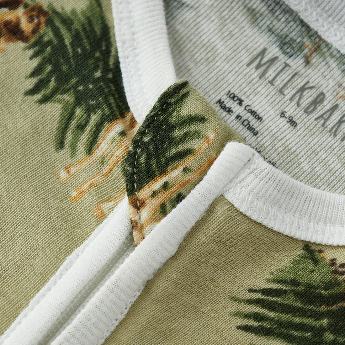 Organic Zipper Footed Romper - Forest Party by Milkbarn - Image 3