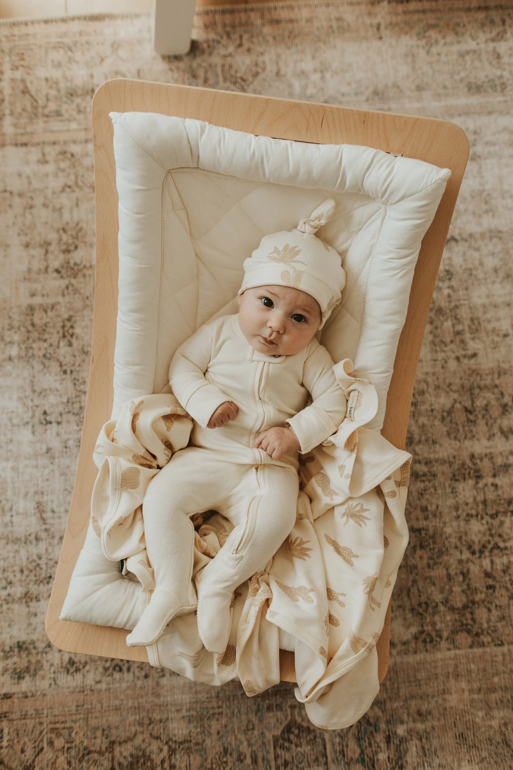 Organic Zipper Footie - Buttercream by Loved Baby - Image 2