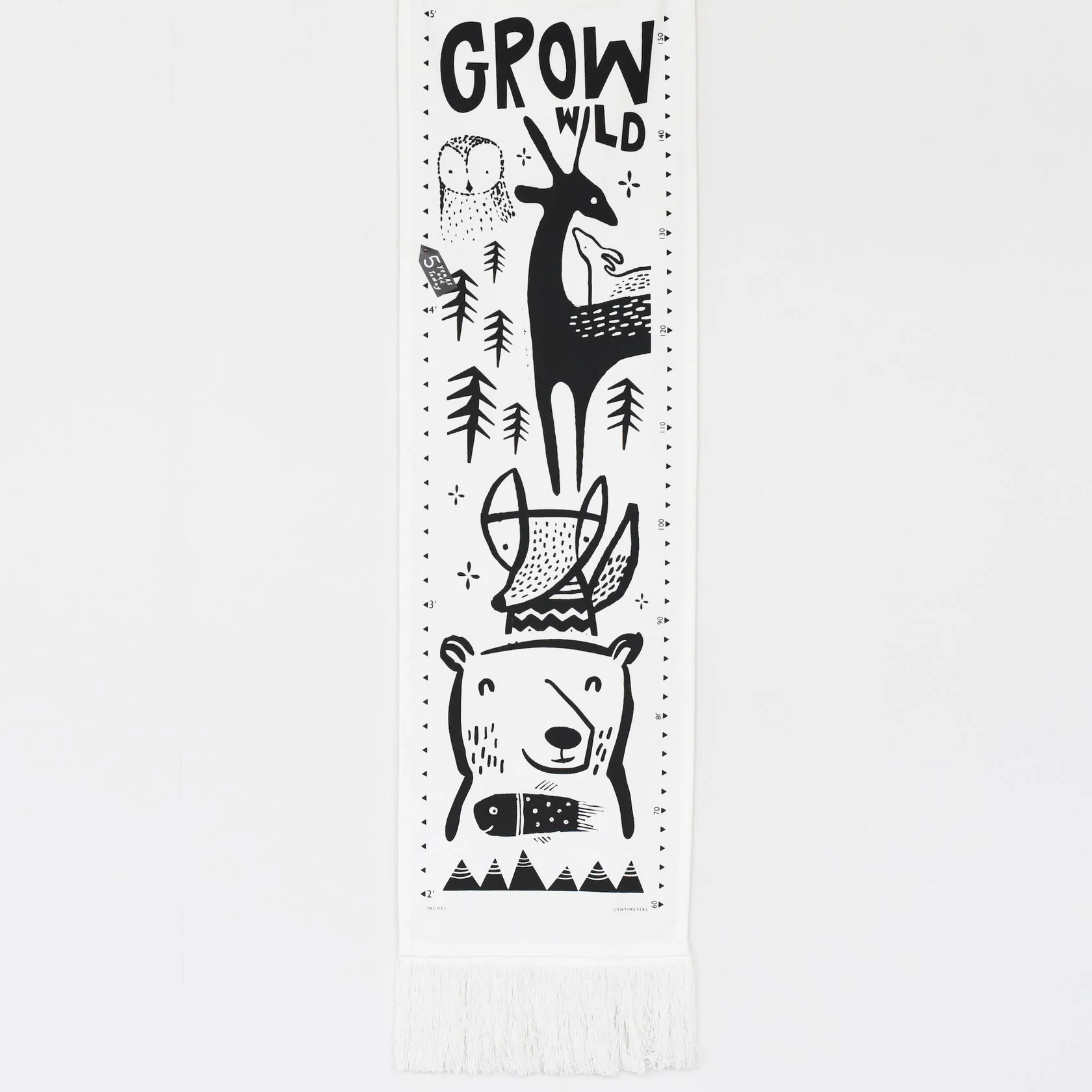 Organic Canvas Growth Chart - Woodland by Wee Gallery - Image 4