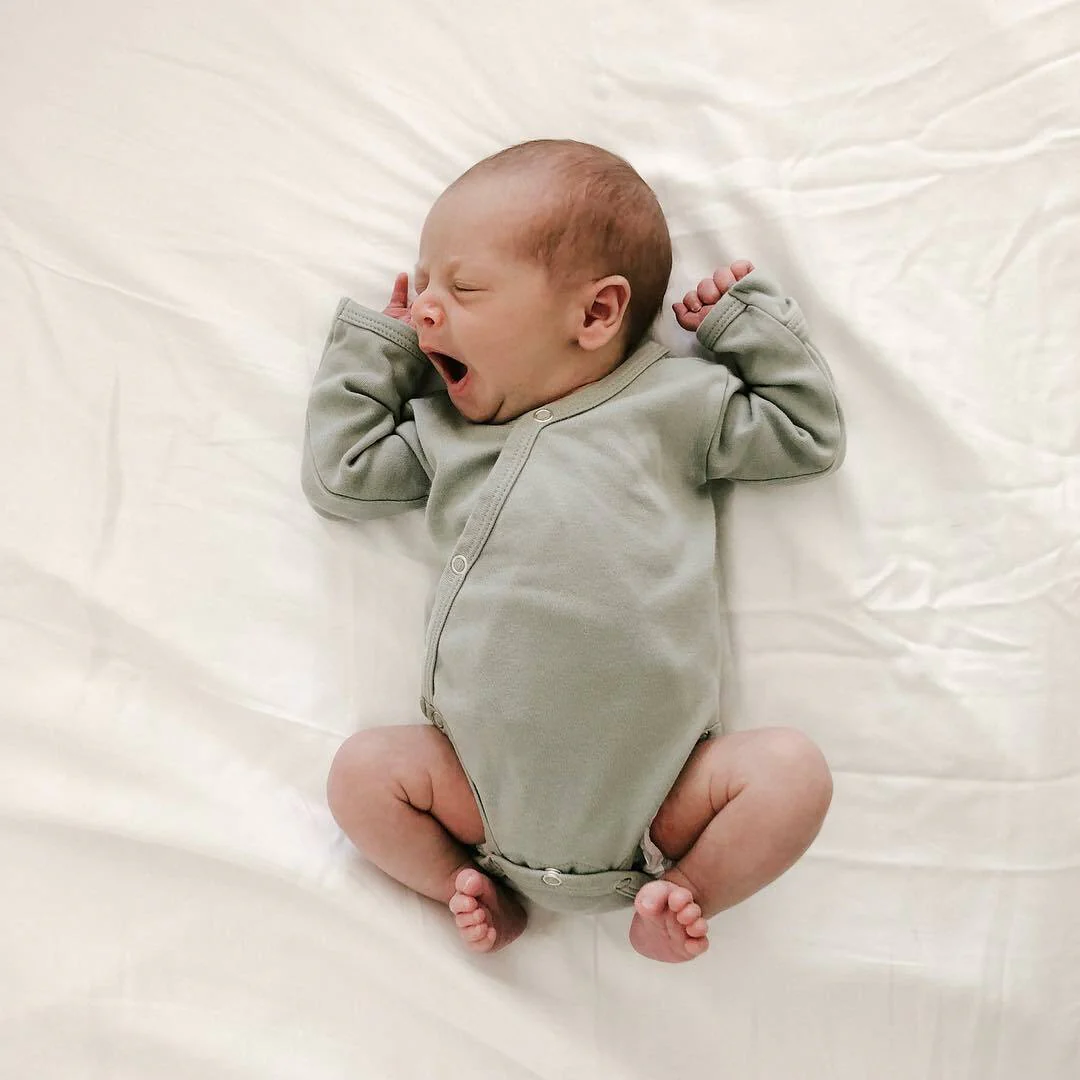 Organic Kimono Bodysuit - Seafoam by Loved Baby - Image 2