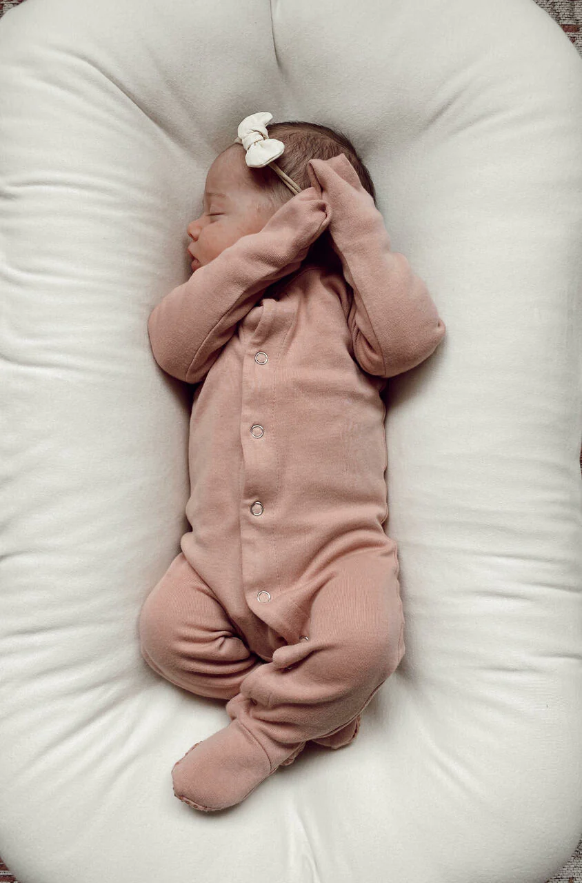 Organic Snap Footie - Mauve by Loved Baby - Image 3