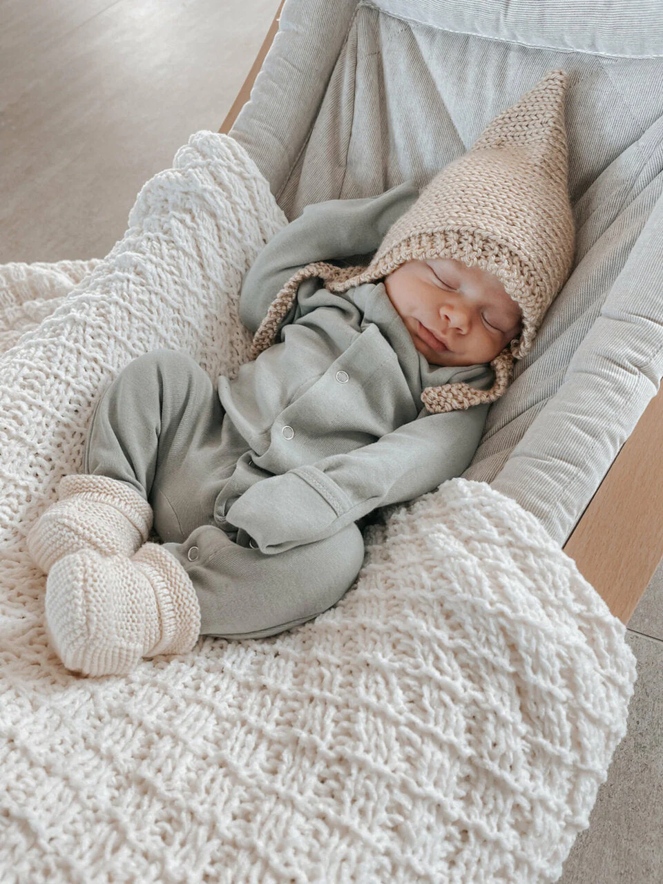 Organic Snap Footie - Seafoam by Loved Baby - Image 3