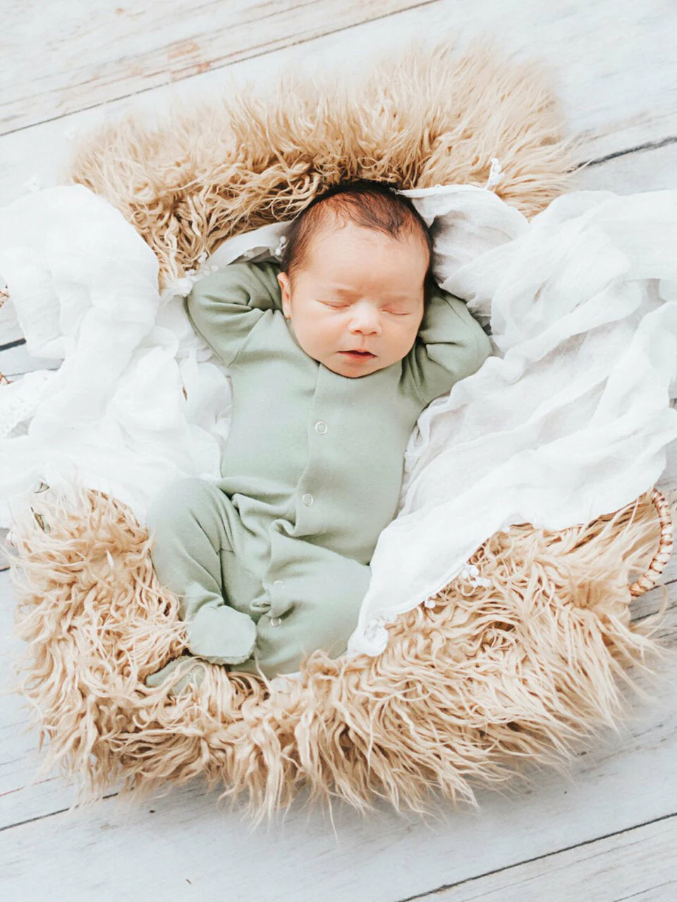 Organic Snap Footie - Seafoam by Loved Baby - Image 4