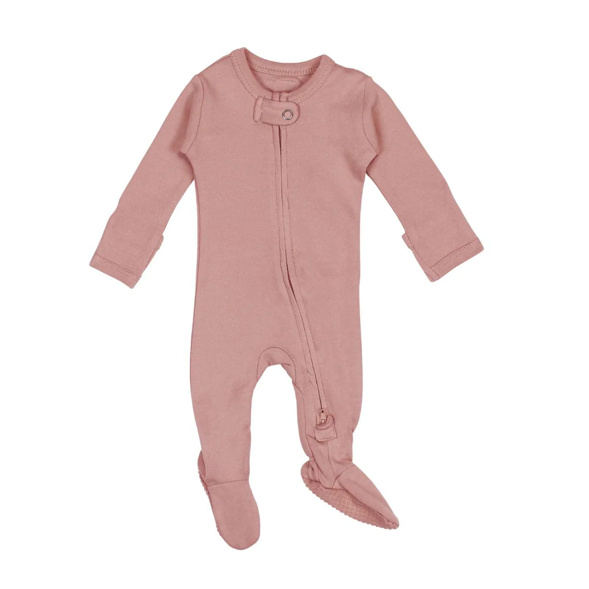 Organic Zipper Footie - Mauve by Loved Baby