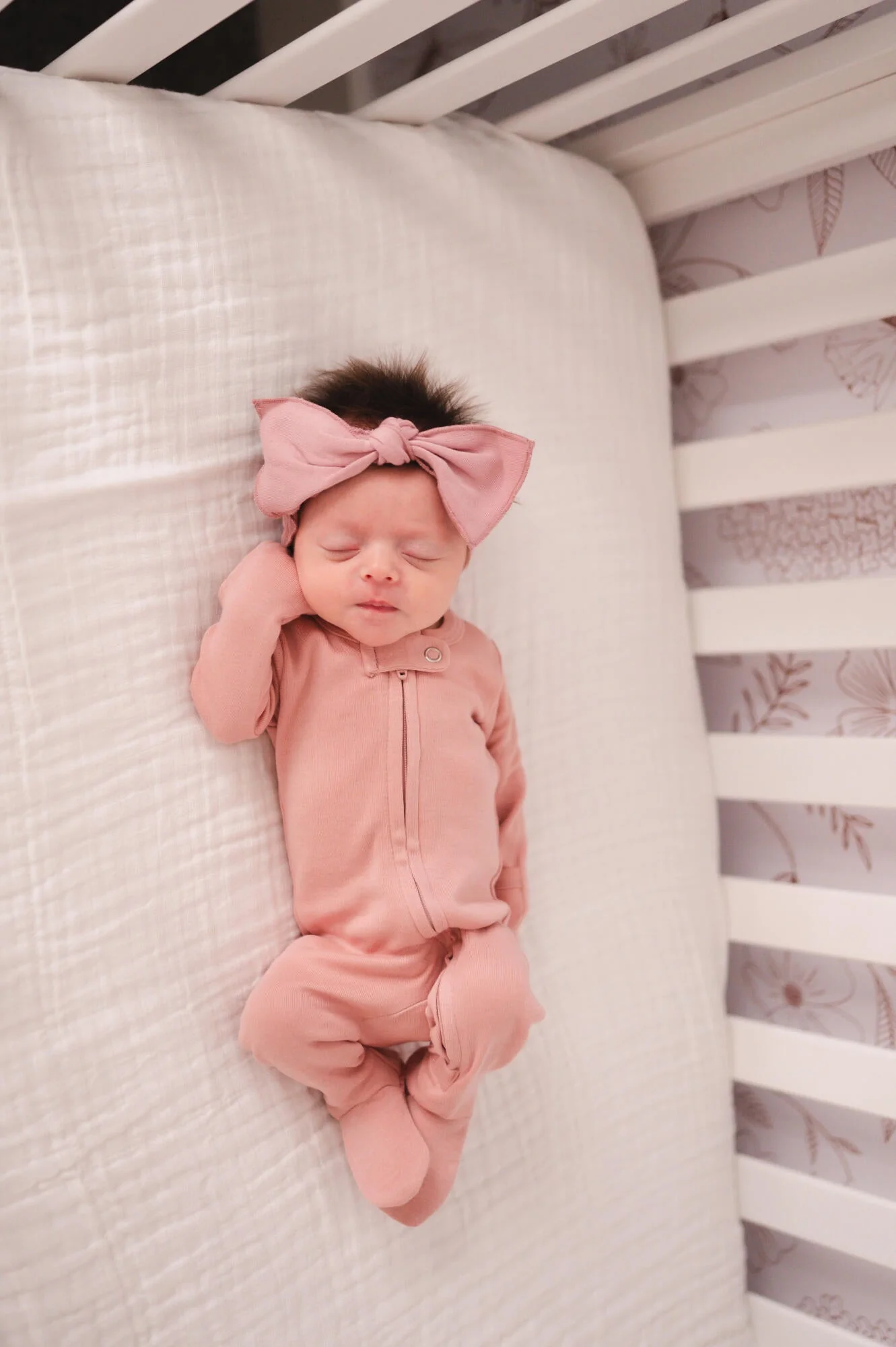 Organic Zipper Footie - Mauve by Loved Baby - Image 2