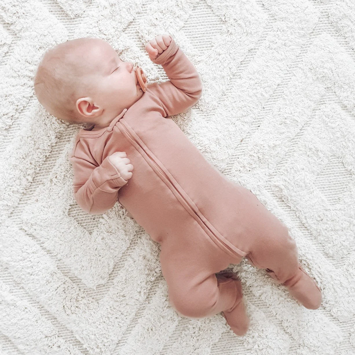 Organic Zipper Footie - Mauve by Loved Baby - Image 6
