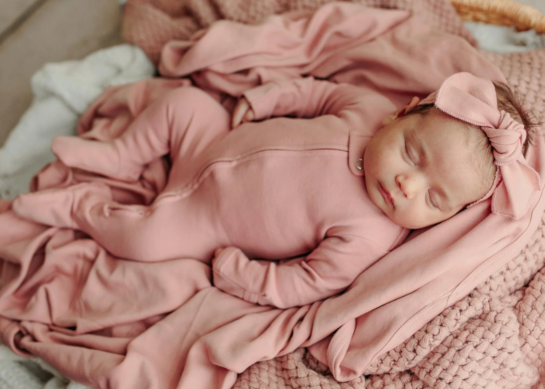Organic Zipper Footie - Mauve by Loved Baby - Image 7