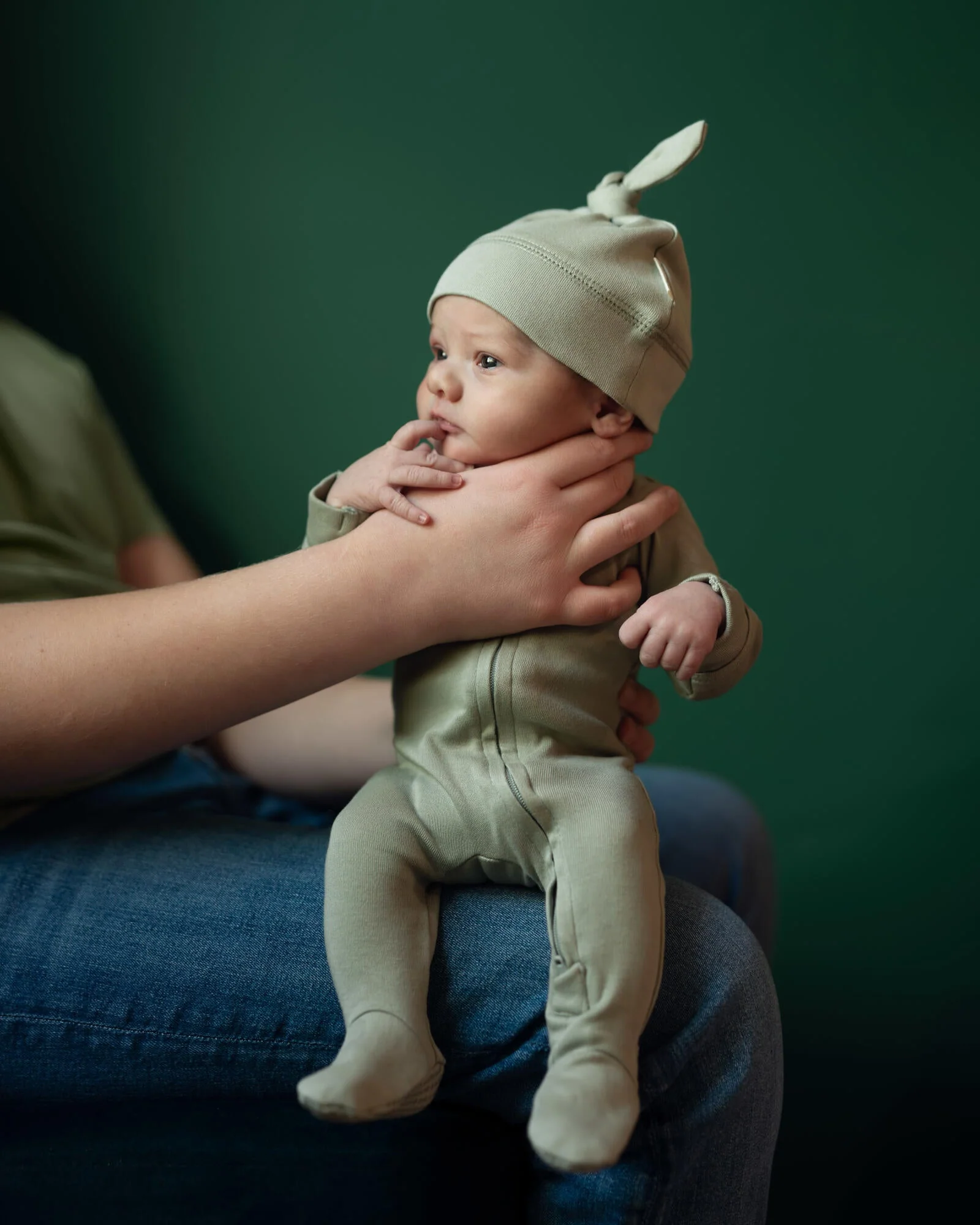 Organic Zipper Footie - Seafoam by Loved Baby - Image 4