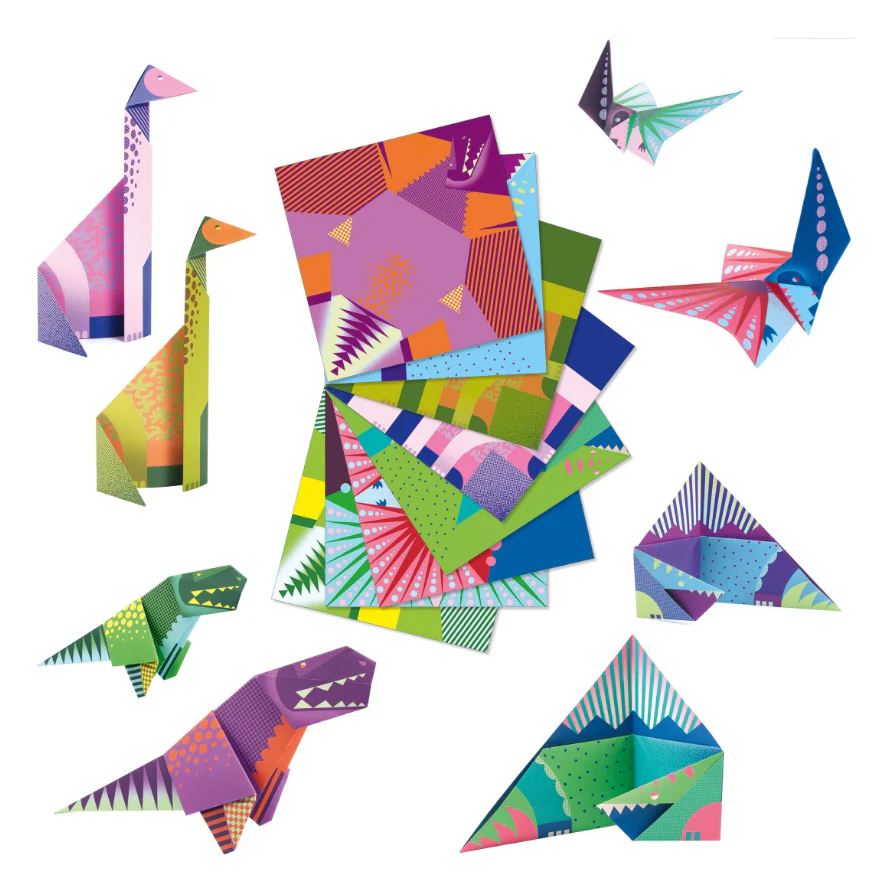 Origami Paper Craft Kit - Dinosaurs by Djeco - Image 3