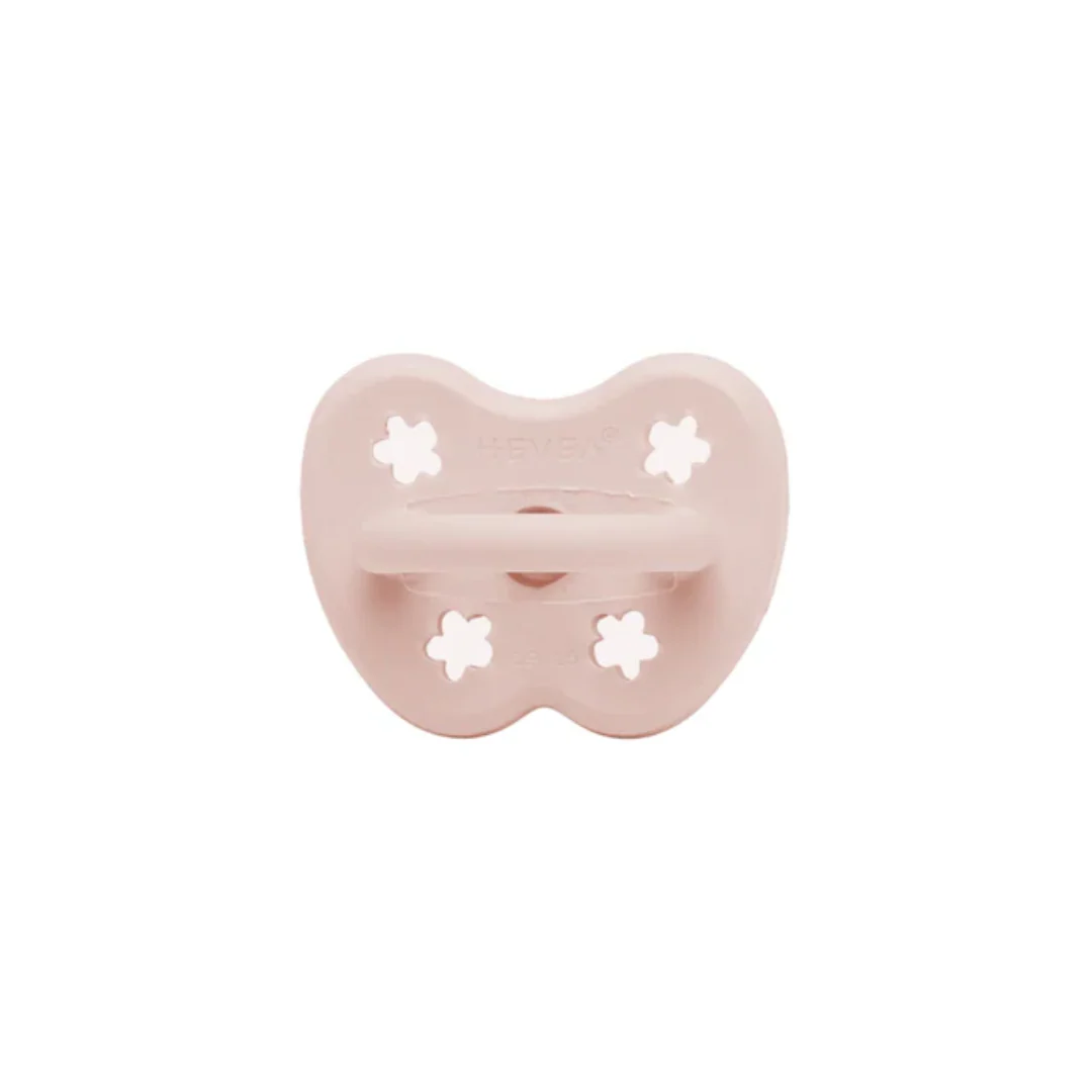 Orthodontic Natural Rubber Pacifier - Powder Pink by Hevea - Image 2