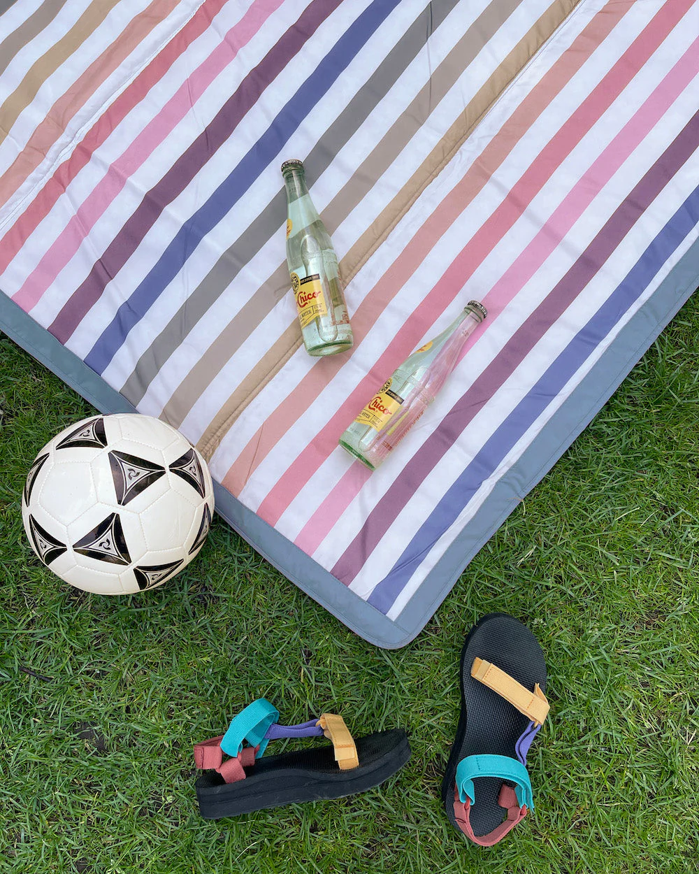 Outdoor Blanket 5'x10' - Chroma Rugby Stripe by Little Unicorn - Image 2