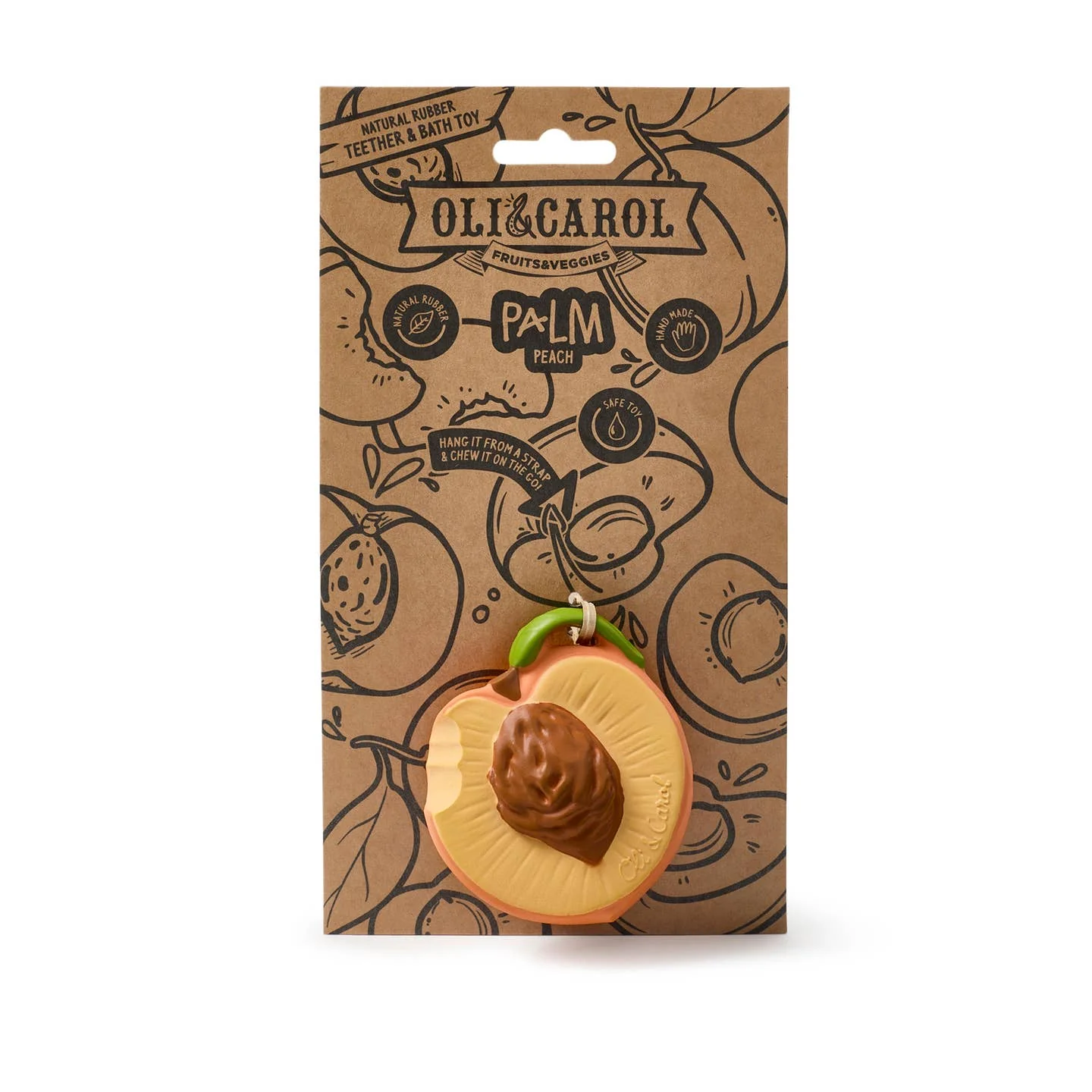 Palm the Peach Fruit Teether by Oli & Carol - Image 4