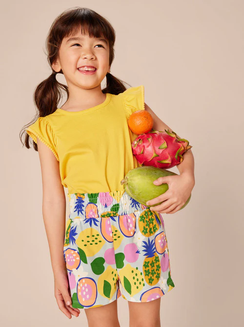 Paperbag High-Waist Shorts - Tropical Fruits by Tea Collection FINAL SALE - Image 2
