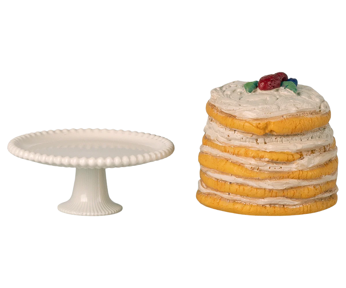 Party Cake and Cake Stand, Mouse - Off White by Maileg - Image 4