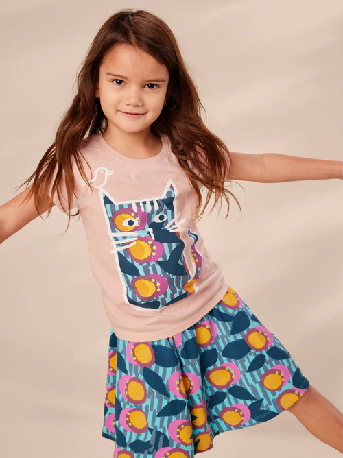 Passion Fruit Cat Graphic Tee - Cameo Pink by Tea Collection - FINAL SALE - Image 3