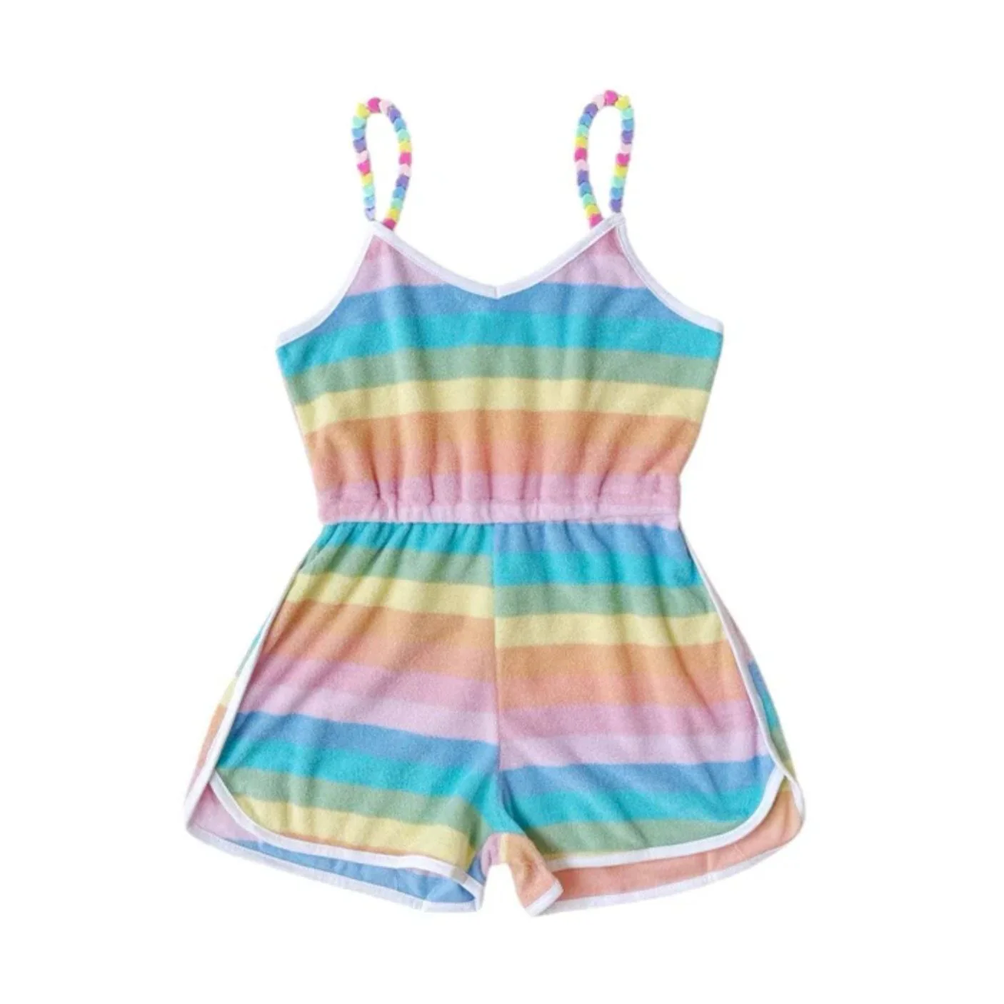Pastel Ombre Beaded Hearts Romper by Lola + The Boys