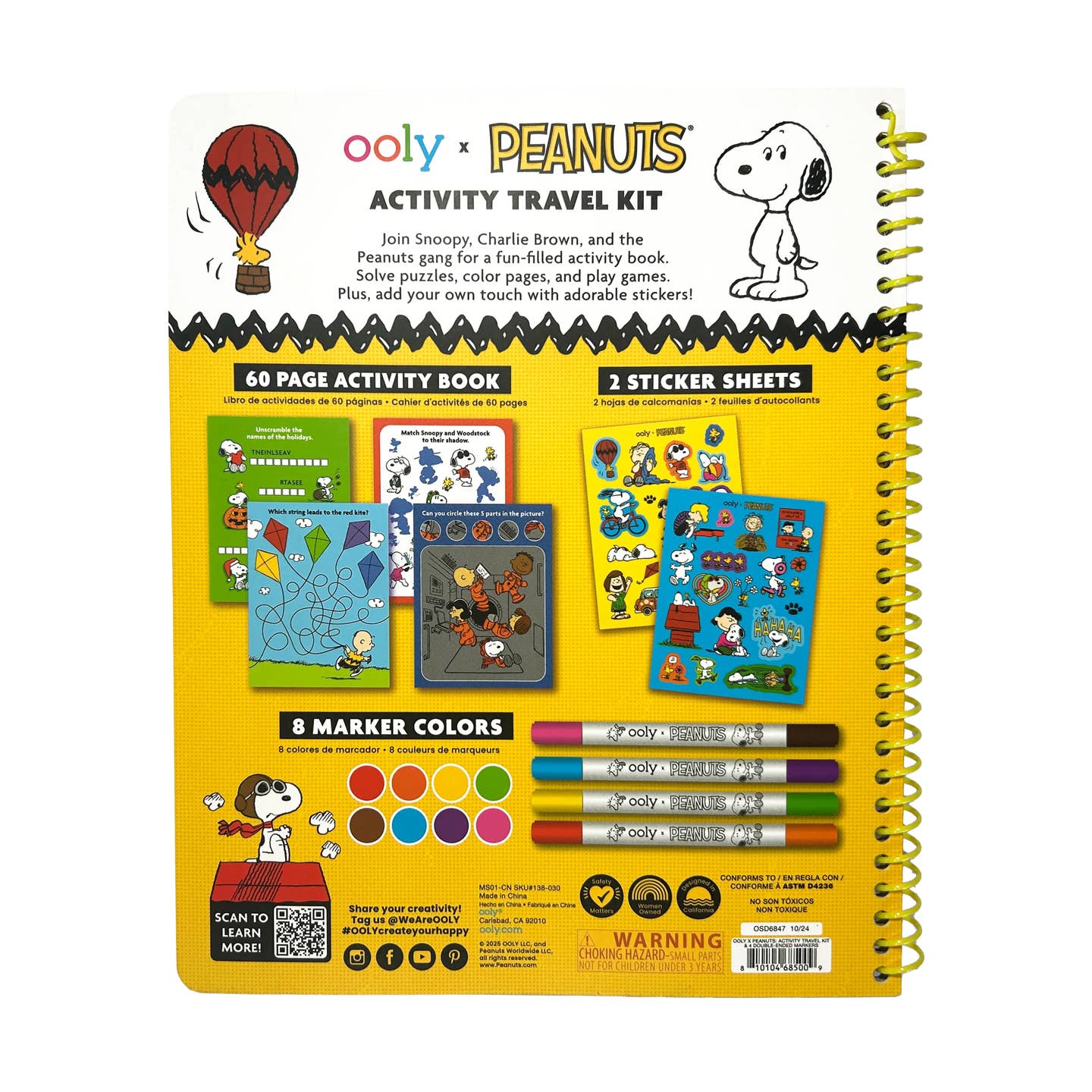 Peanuts Activity Travel Kit & Double-Ended Markers by OOLY - Image 5