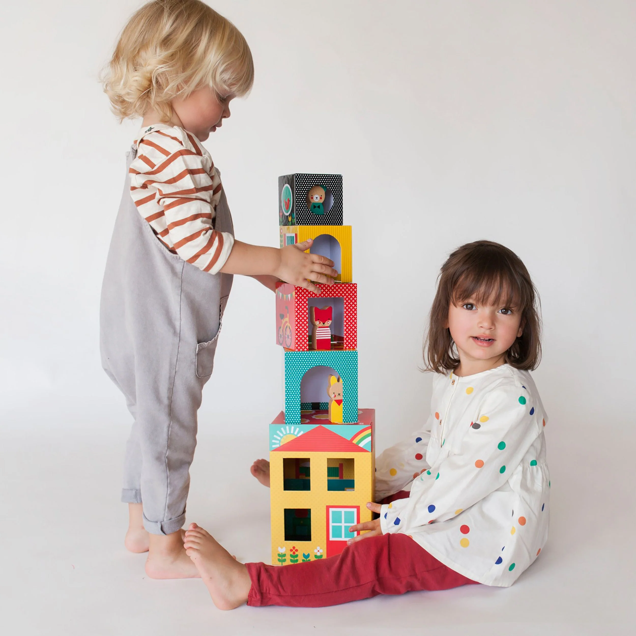 Peek-A-Boo House Stacking Blocks by Petit Collage - Image 4