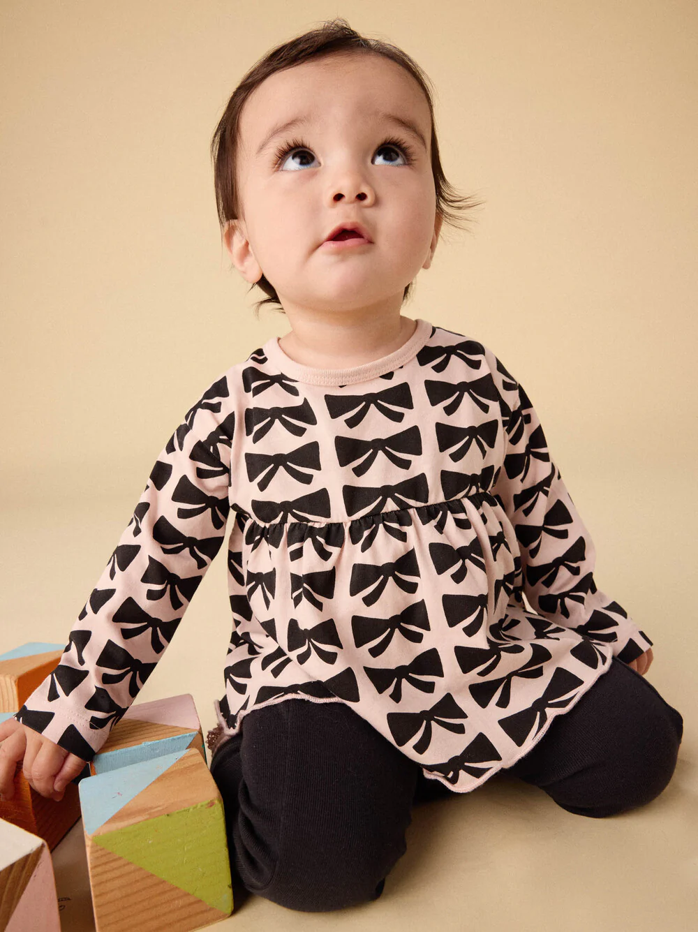 Peplum Top & Pants Baby Set - Bow by Tea Collection - FINAL SALE - Image 3