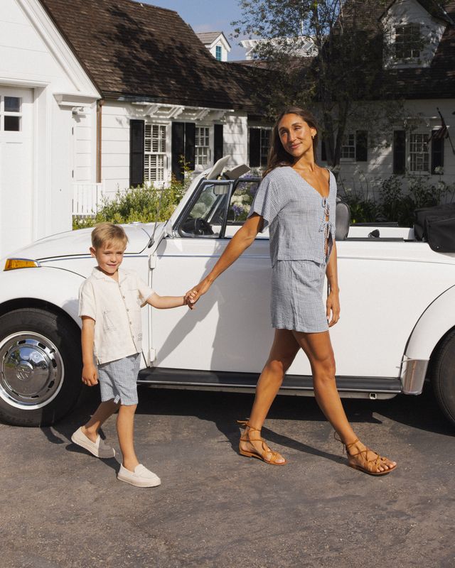 Perry Short - Marine Gingham by Rylee + Cru - Image 13