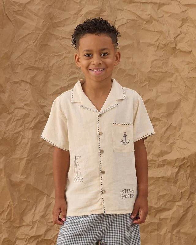 Perry Short - Marine Gingham by Rylee + Cru - Image 3