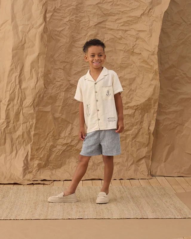 Perry Short - Marine Gingham by Rylee + Cru - Image 4